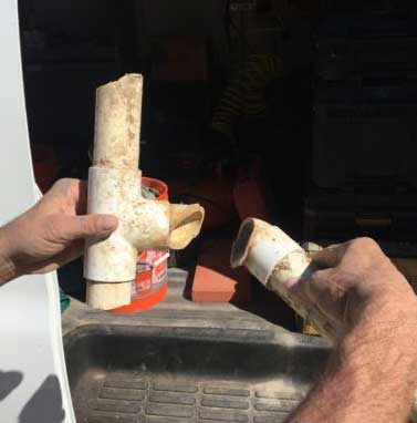 Broken PVC Water Pipe