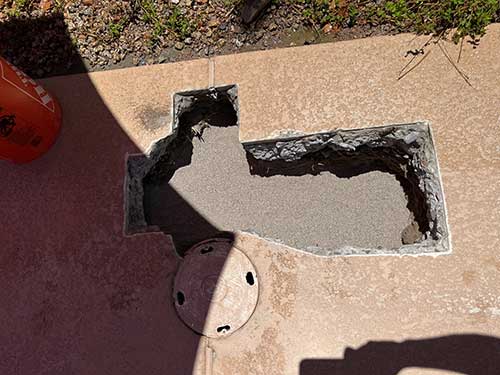 Broken Return Line Repaired And Hole Filled Broken Return Line Repaired And Hole Filled