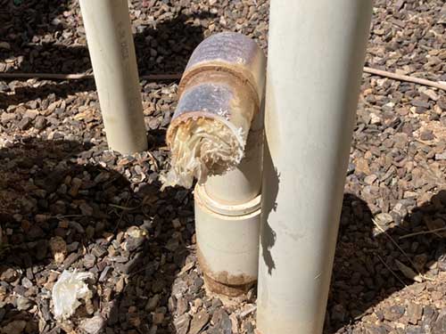 Pool Suction Line With Trash Bag Stuck In It