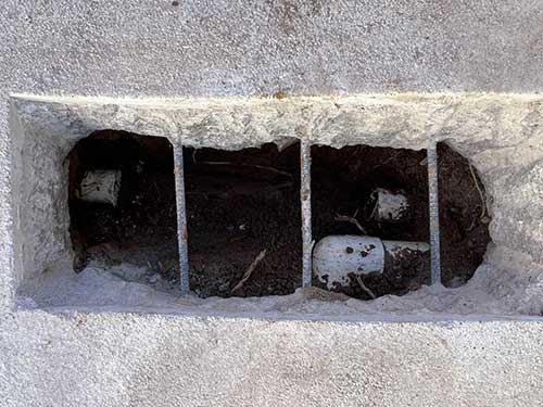 Plumbing Line Exposed Ready For Repair Plumbing Line Exposed Ready For Repair